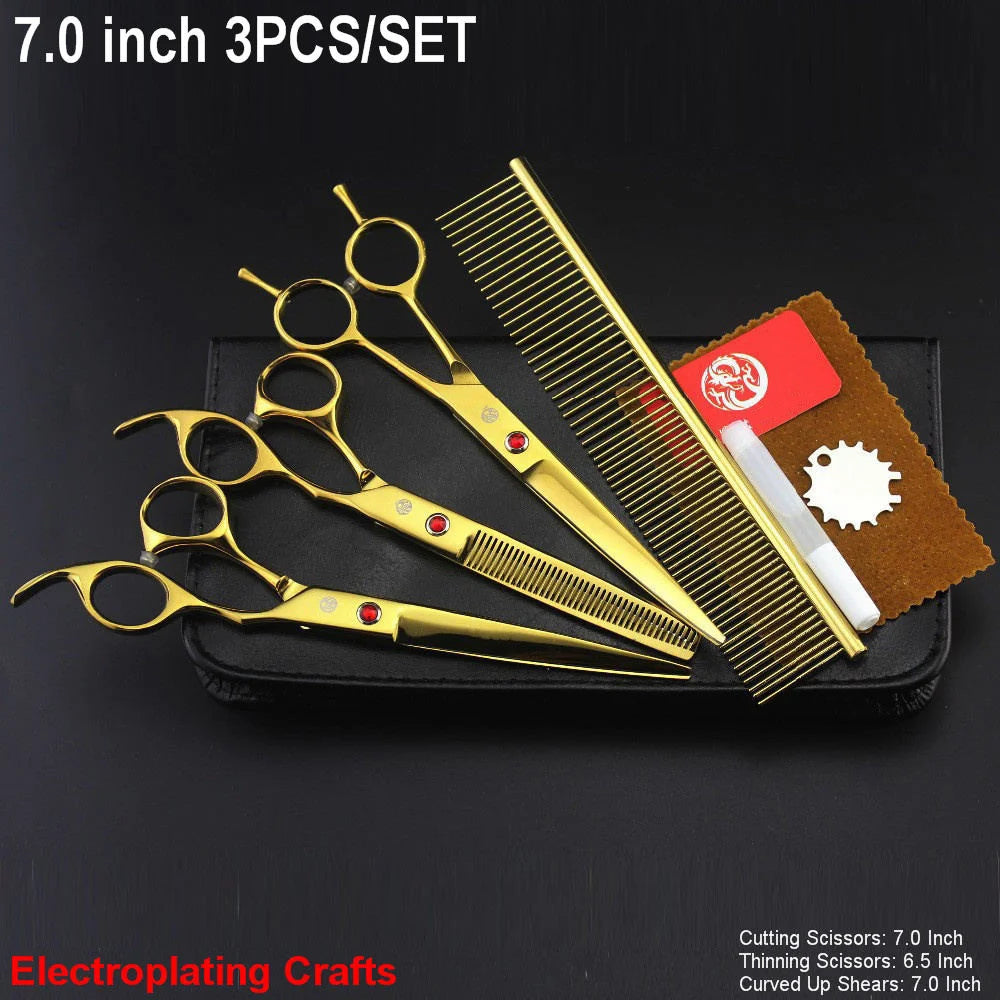 Elite Pet Grooming Scissors Set - Precision Styling Kit for Dogs & Cats