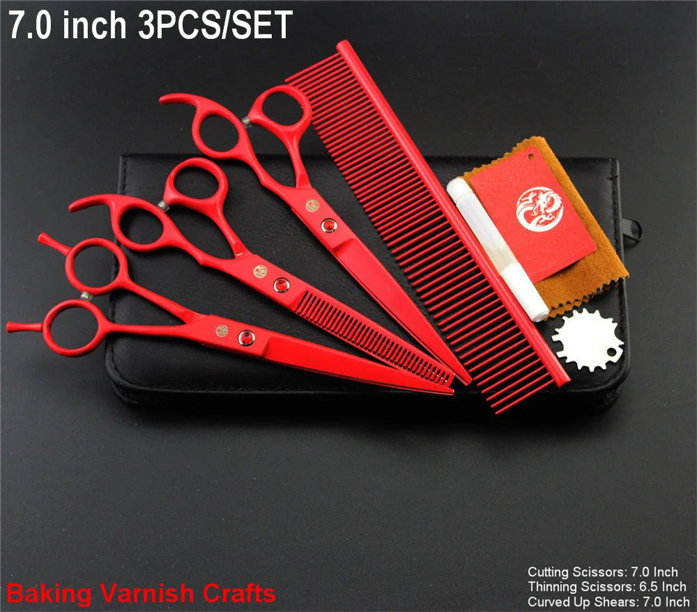 Elite Pet Grooming Scissors Set - Precision Styling Kit for Dogs & Cats