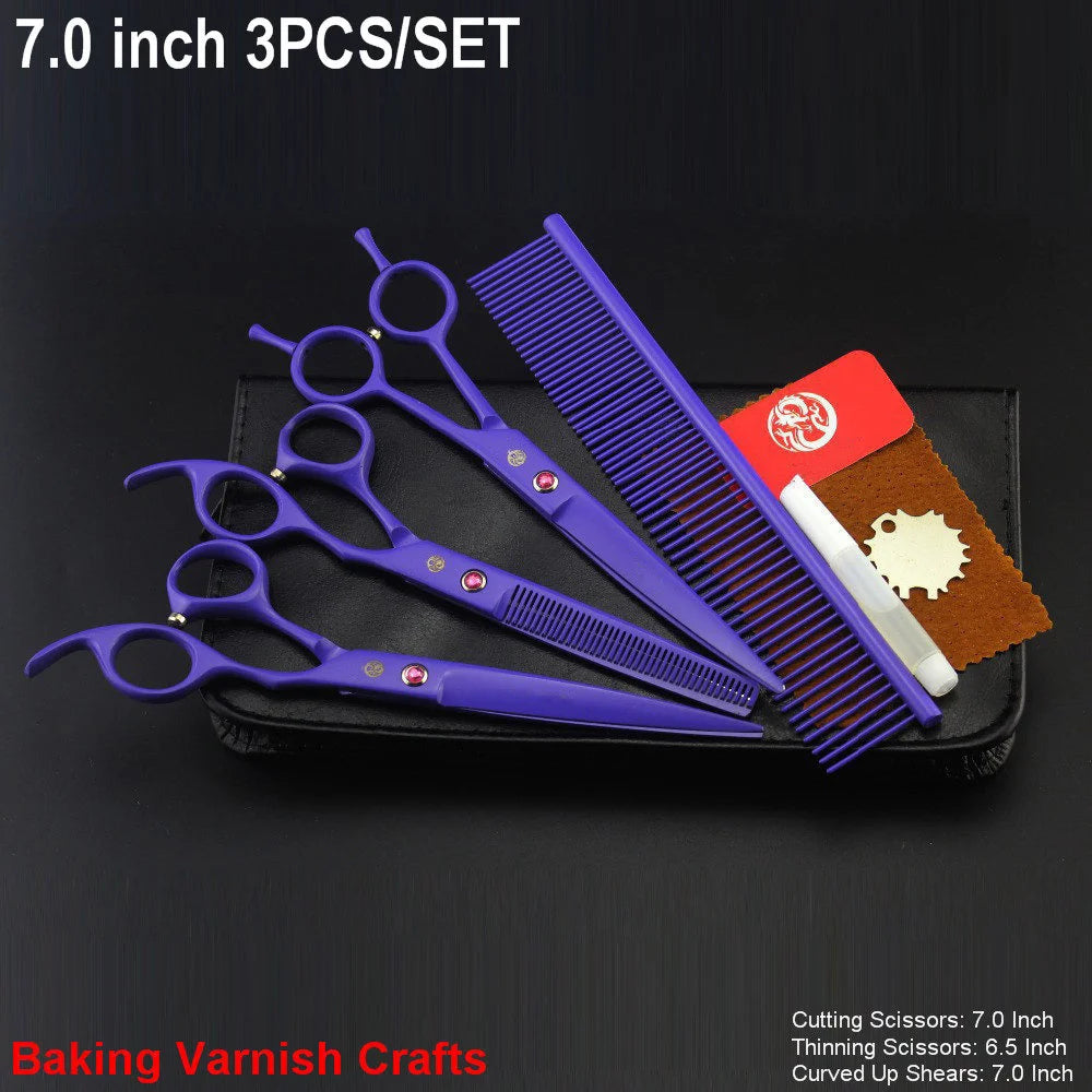 Elite Pet Grooming Scissors Set - Precision Styling Kit for Dogs & Cats