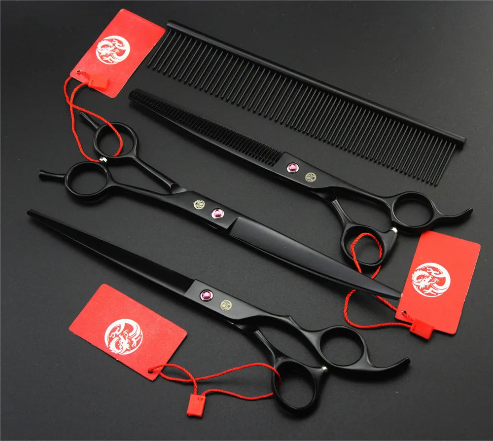 Elite Pet Grooming Scissors Set - Precision Styling Kit for Dogs & Cats